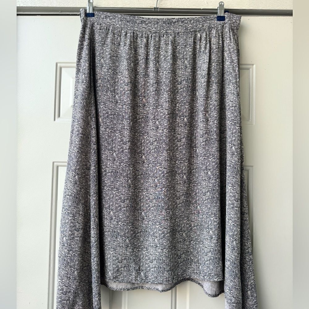 Eileen Fisher All Over Print Midi Skirt Size L